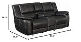 Gliding Loveseat with Console Black 601062