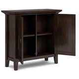 Redmond SOLID WOOD 32 inch Wide Transitional Low Storage Cabinet in Brunette Brown
