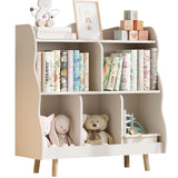 Bookshelf and Toy Storage Orangizer, 3-Tier Wooden Children's Bookcase with Curve