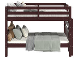 Bedz King Stairway Bunk Beds Twin over Twin with 3 Drawers in the Steps, Dark Cherry