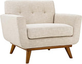 Engage Mid-Century Modern Upholstered Fabric Loveseat in Azure