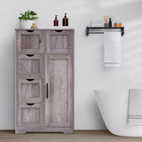 Bathroom Storage Cabinet with Storage Drawers & Door, Entryway Cupboard Pantry Cabinet with 5 Drawers 1 Cabinet 1 Shelf,