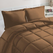 3-Piece Box Stitched Down Alternative Comforter with Shams - Ultra Soft for All Season