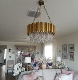 Modern Round Crystal Chandelier Lights Luxury Pendant Ceiling Light Contemporary