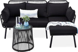 Outdoor Rope Woven Sectional Patio Furniture L-Shaped