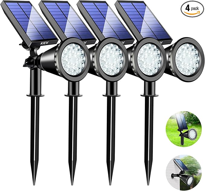 800 Lumens Solar Spot Lights Outdoor,18 LEDs Solar Flood Lights