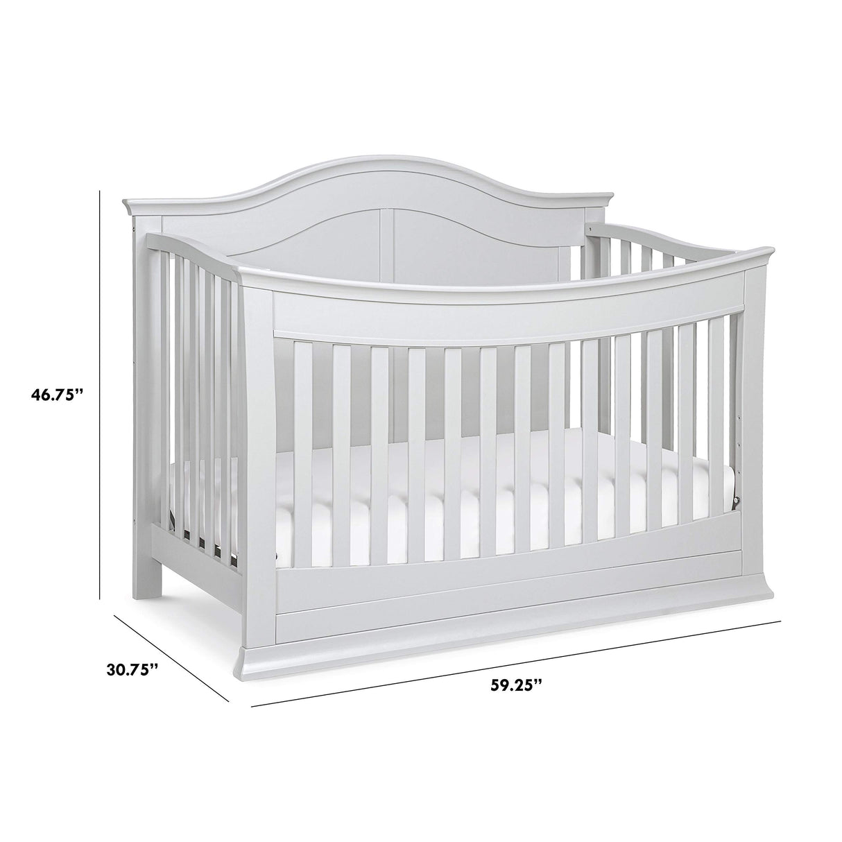 Meadow 4-in-1 Convertible Crib in Cloud Grey, Greenguard Gold Certified