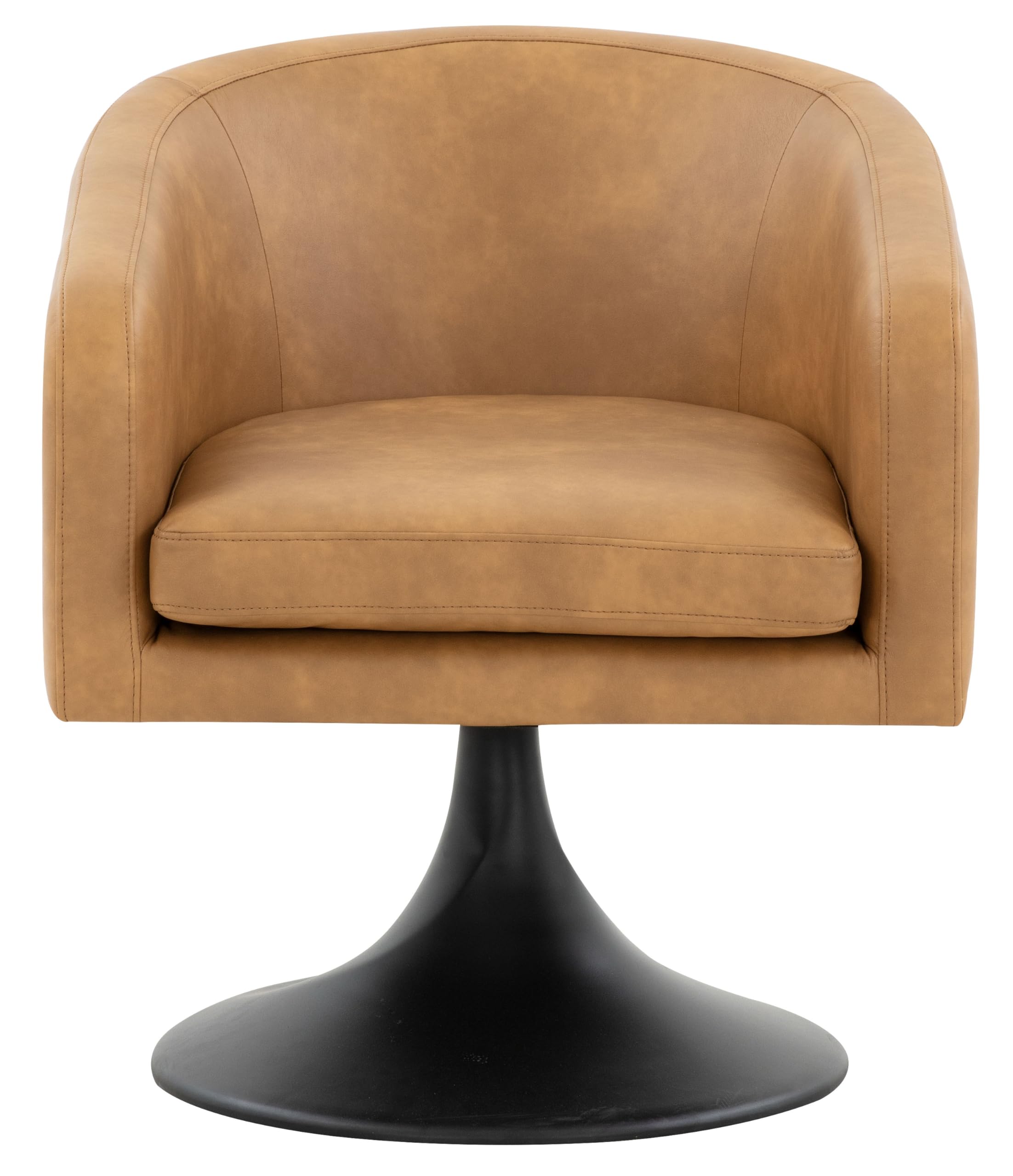 Couture Collection Gonzalez Mid-Century Modern Light Brown Faux Leather accent chair