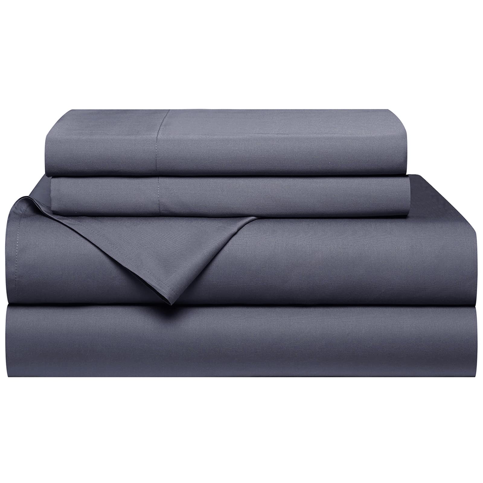 Deep Pocket Queen Sheets,Rayon Derived from Bamboo, Grey Bed Sheets Fits 18"-24"