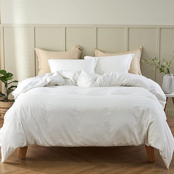 French Linen Duvet Cover Set  (1 Comforter Cover,1 Pillowcase)