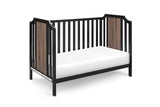 Brees Convertible Island Crib in Black & Vintage Walnut