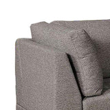 Benjara Fabric Sectional Sofa with Tufted Box Cushion Seat and Fixed Back, Gray