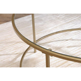 417830 Int Lux Coffee Table Round, Glass / Gold Finish