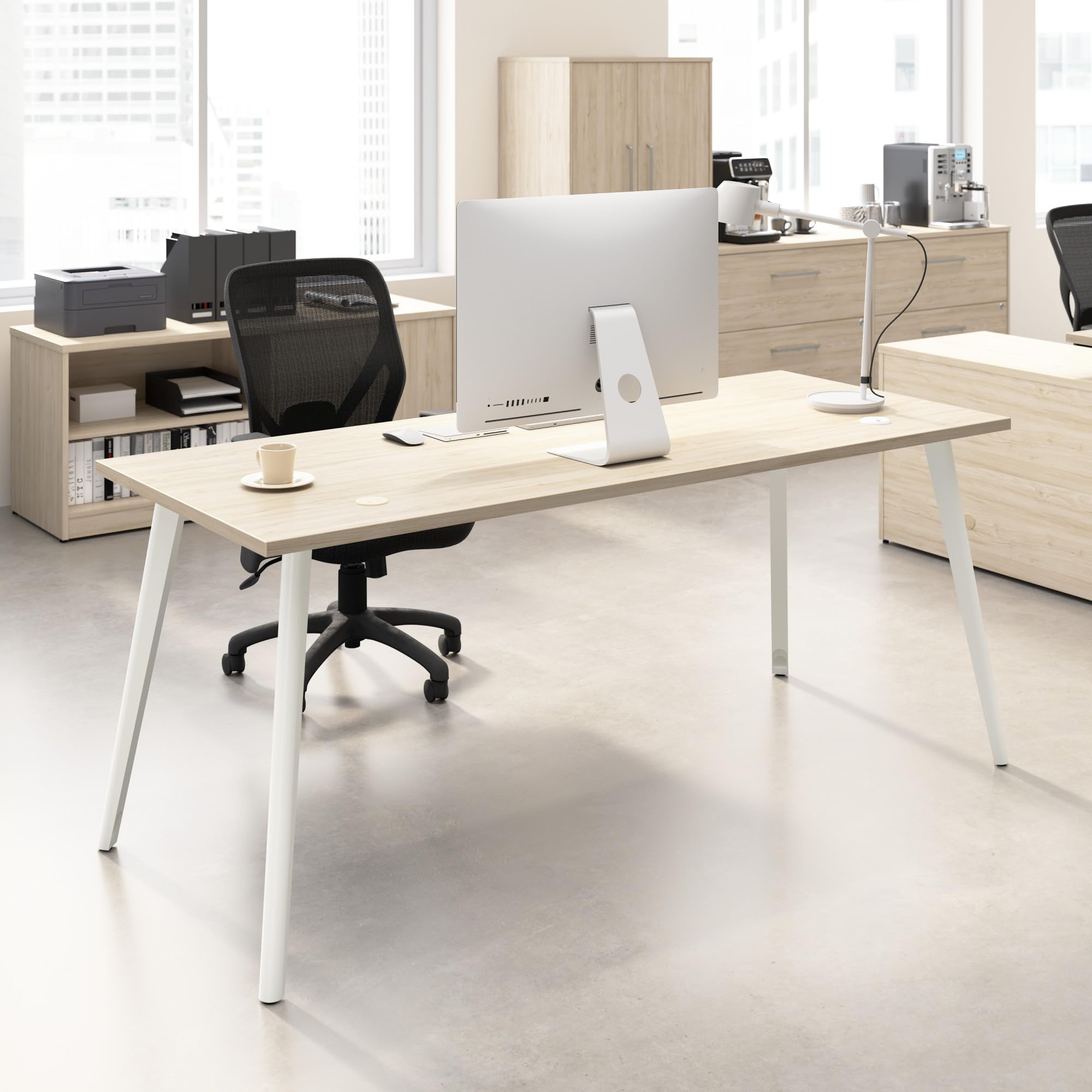 Business Furniture Computer Desk, 72 Inch PC Table for Home Office