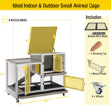 Upgrade Rabbit Cage Indoor Bunny Hutch with Run