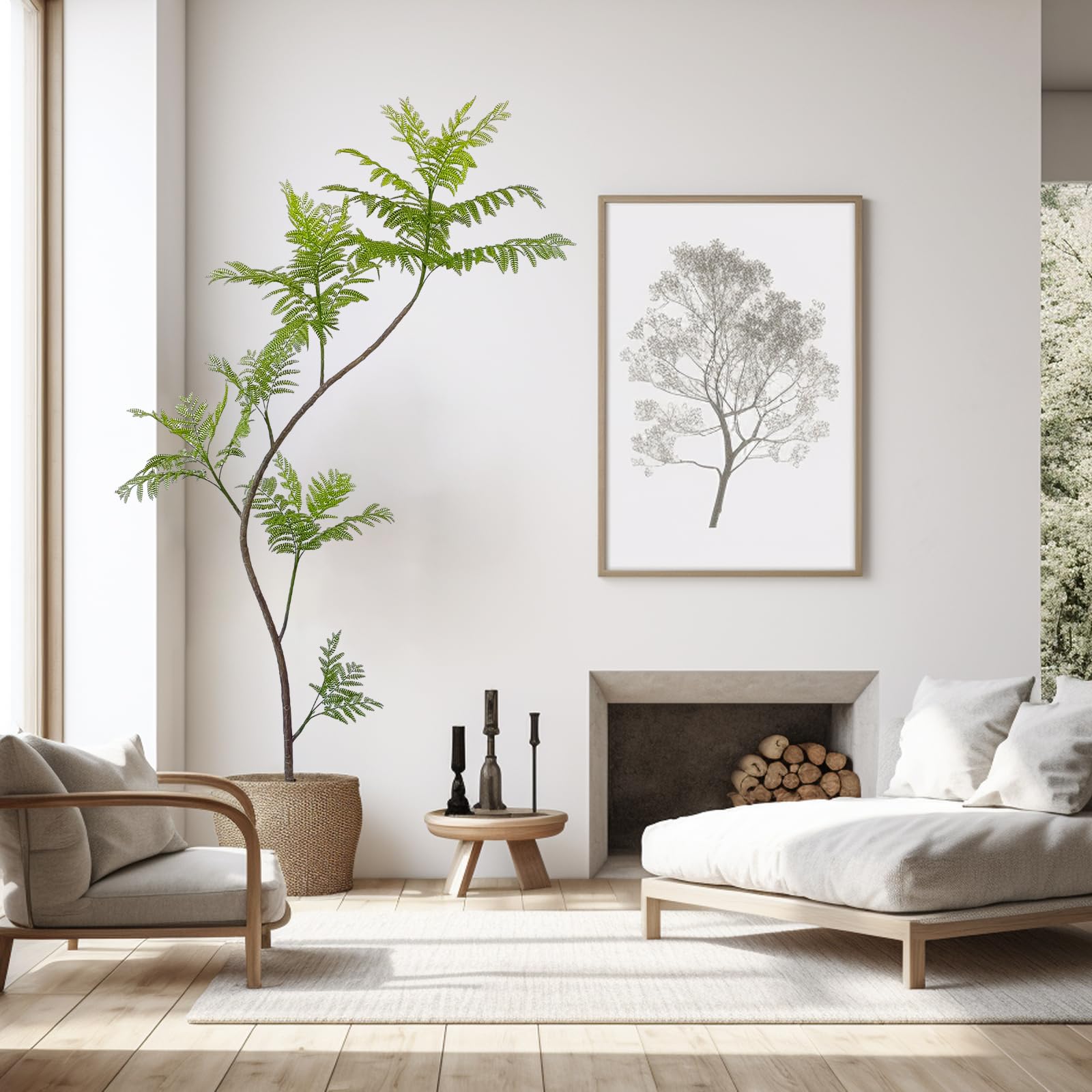 Artificial Jacaranda mimosifolia Tree, 86in Tall Fake Plants Artificial Umbrella