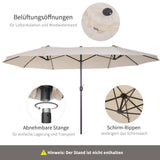 Extra Large 15ft Patio Umbrella, Double-Sided Outdoor Umbrella