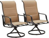 Patio Dining Chairs High Back Outdoor Swivel Rocker Set with All Weather Frame (Blue