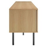 Modway Cambria Rattan and Particleboard TV Stand for TVs up to 70" in Oak