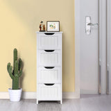 Wooden Free-Standing Cabinet Bathroom Cabinet Side Storage Organizer Unit Four