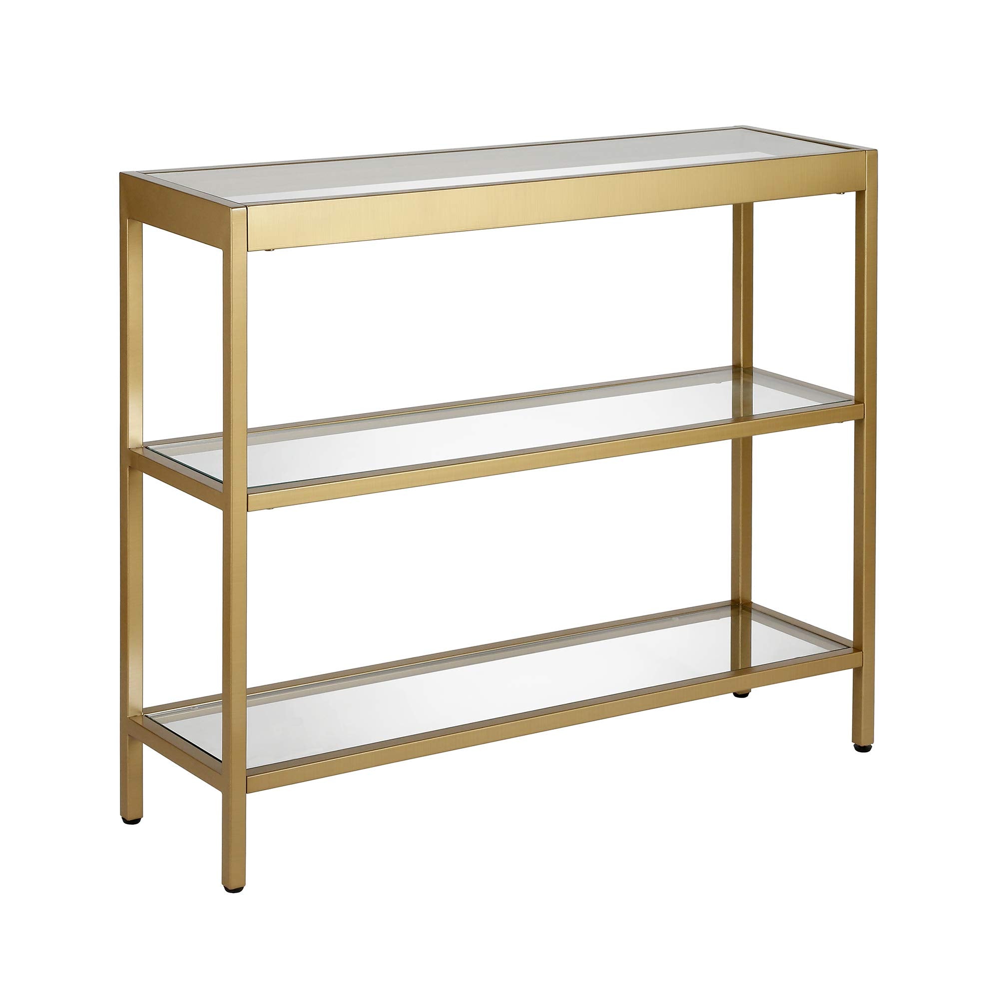 36" Wide Rectangular Console Table in Brass, Entryway Table, Accent Table