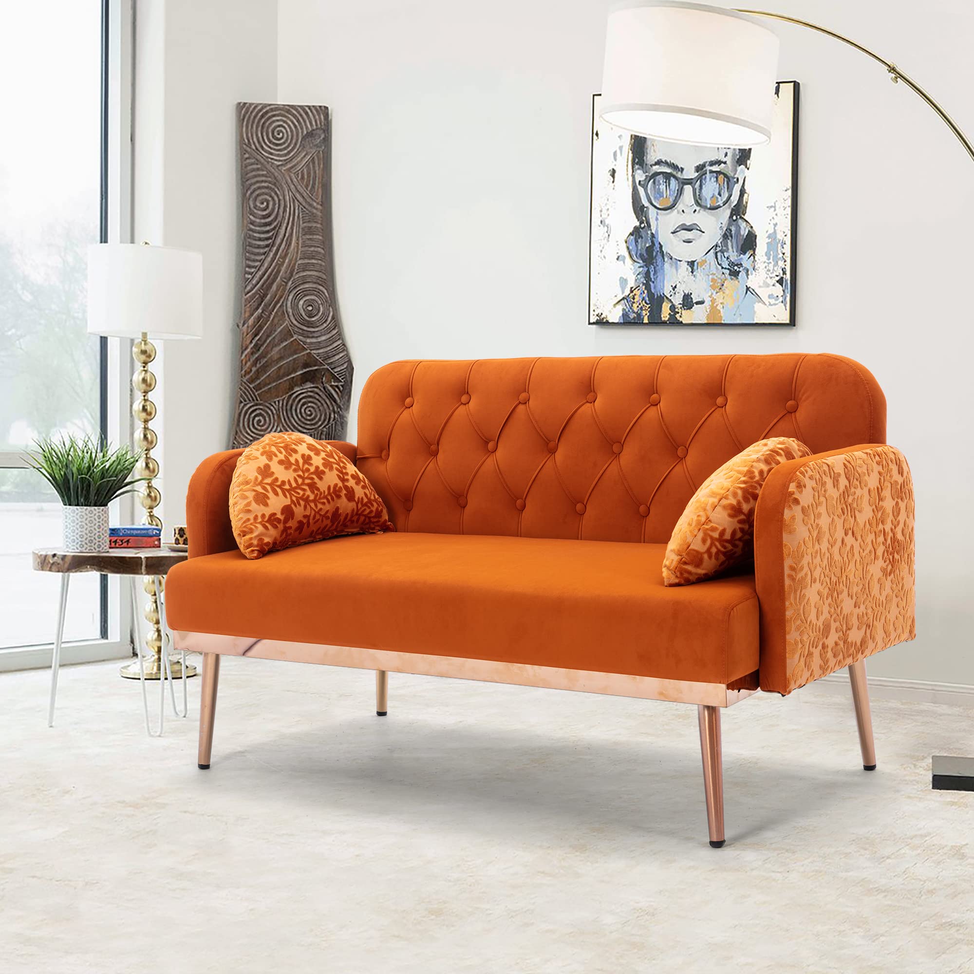 Maximize Space with Modern Velvet Loveseat Sofa, Comfort Design