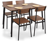 5 Piece Dining Table Set, Table and Chairs for 4 Industrial Style Dining Room & Kitchen