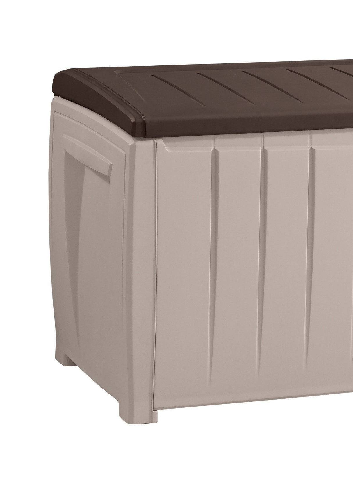 Novel Outdoor Plastic Storage Box Garden Furniture, Beige and Brown