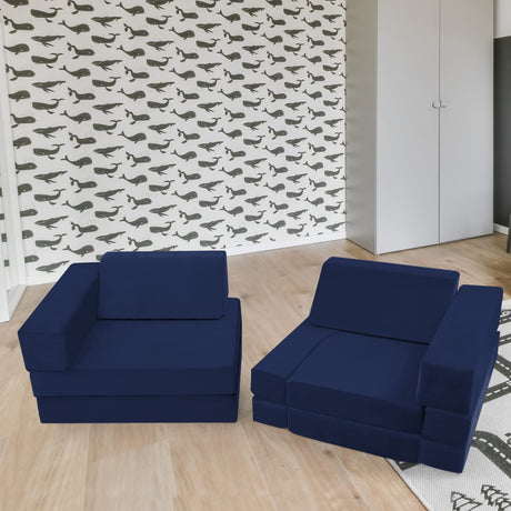 modular Kids Play Couch, Toddler Couch for Playroom, Navy