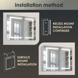 Lighted Medicine Cabinets for Bathroom, 30x36 Inches Bathroom Medicine Cabinet with LED Mirror,