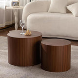 Round Nesting Coffee Table Set of 2 Modern Circle Table Farmhouse Round Coffee Table