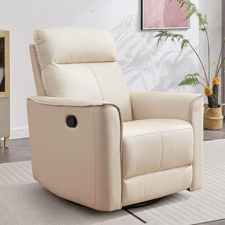 Manual Swivel Rocker Recliner, Glider Recliners with Padded Armrest and Backrest,