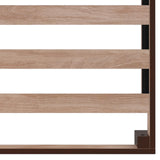 King Wood Platform Bed Frame with Slats - Cherry Finish