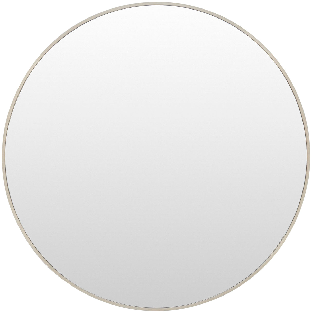 Ceraon Modern Round Accent Mirror, Brown