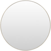 Ceraon Modern Round Accent Mirror, Brown