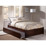 Full Platform Bed with Flat Panel Footboard and Turbo Charger with Twin Size Trundle