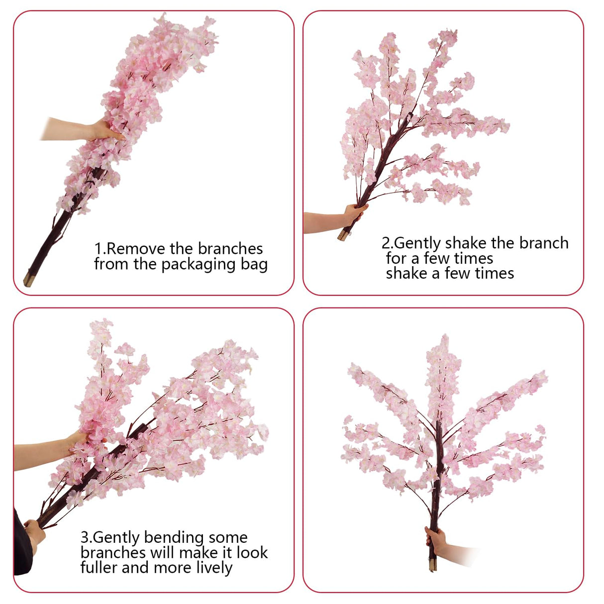Trees Indoor Decor: Handmade Natural Fake Cherry Blossom Pink Tree Outdoor for Party