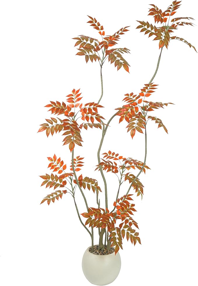 Artificial Mahonia Fortunei Tree 6ft,Tall Fake Plant Artificial Sumac Tree