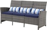 Outdoor Furniture 3 Seats Patio Couch, Outdoor Wicker Sofa