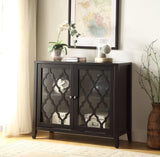 Ceara Storage Wooden Console Table with 2 Glass Doors in Black