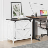 Farmhouse File Cabinet 2 Drawer - Lateral Filing Cabinet for Home Office - Compatible