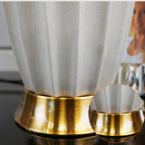 Desk Lamp Modern Table Lamp Ceramic Table Lamp with Fabric Shade for Living Room，