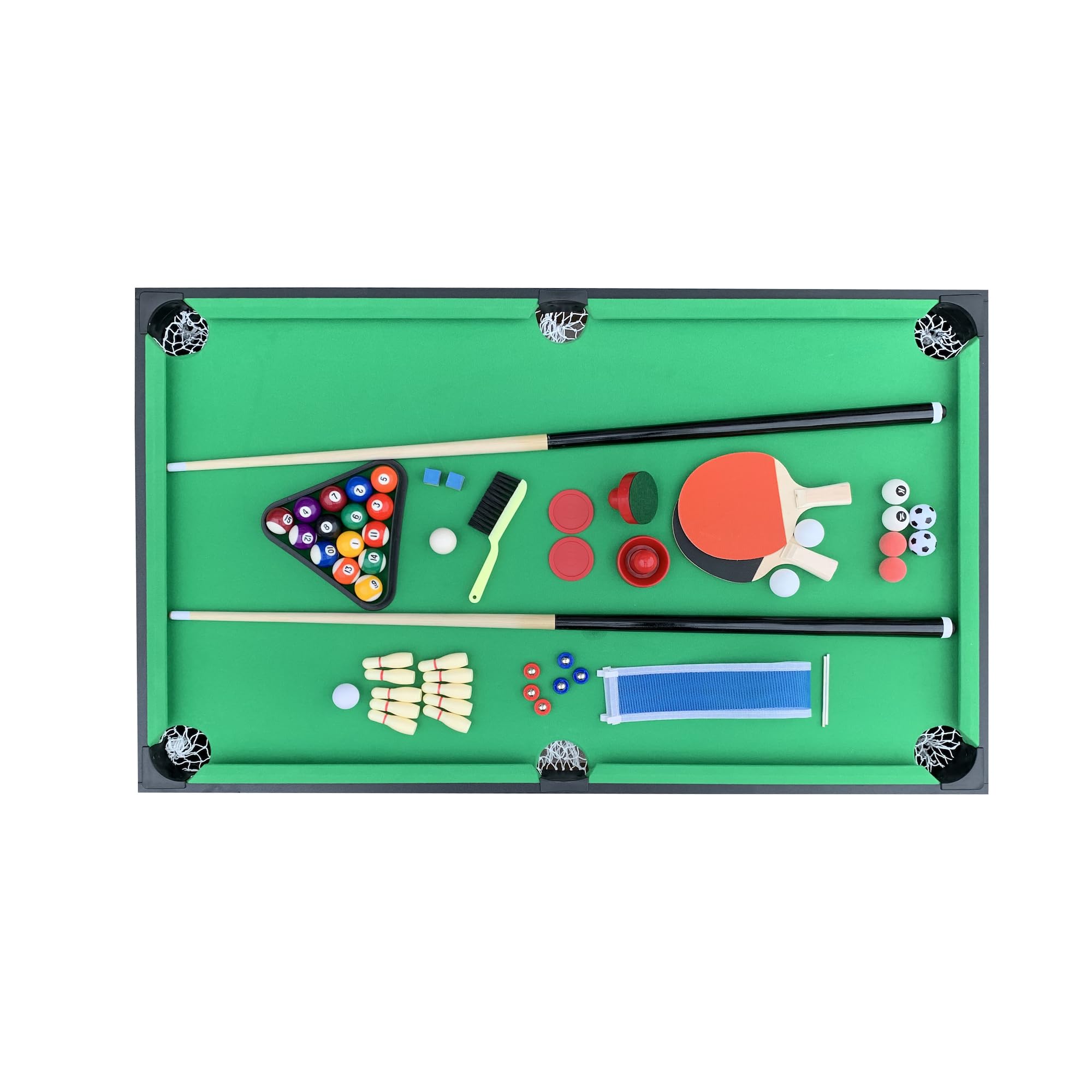 5-in-1 Multi Game Table (Black) - Combo Game Table Set - Foosball, Billiards/Pool
