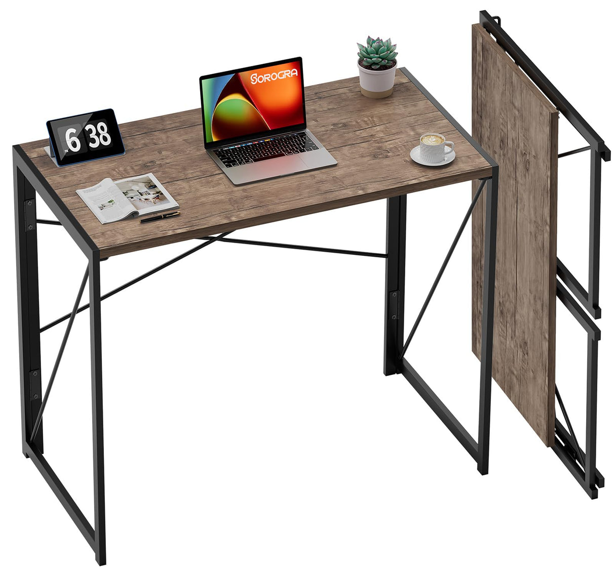 Small Folding Desk 31.5 inch Foldable Computer Desks, Spaces Saving Writing