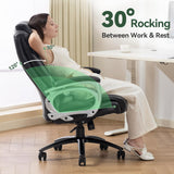 Big and Tall Office Chair 500lbs - Heavy Duty High Back Leather Desk Chair