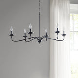 Brighton Farmhouse Metal Rustic 6-Light Chandelier - Traditional Dining Room Antique