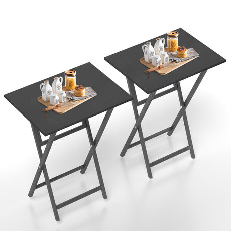 Folding TV Tray Set, No Assembly Required Table Set of 2