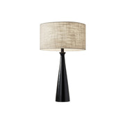 Linda 21.5" Table Lamp - Black Finish with Textured Fabric Shade