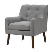 Ryder Mid Century Modern Steel Gray Woven Fabric Tufted Armchair
