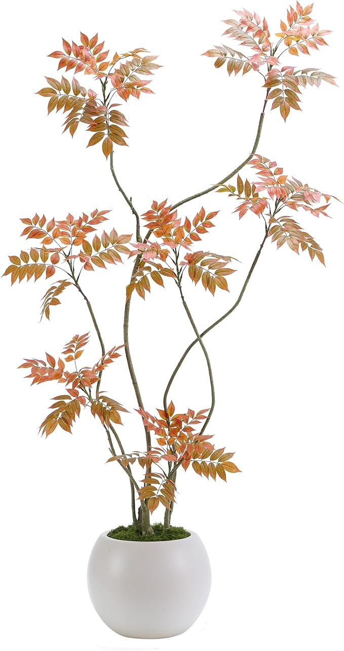 Artificial Mahonia Fortunei Tree 6ft,Tall Fake Plant Artificial Sumac Tree